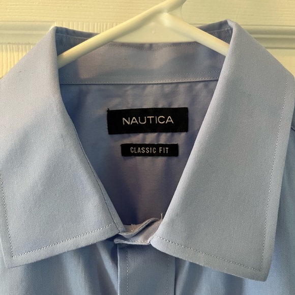 NWT NAUTICA Extra Large Solid Light Blue Long Sleeve Shirt - Picture 4 of 5